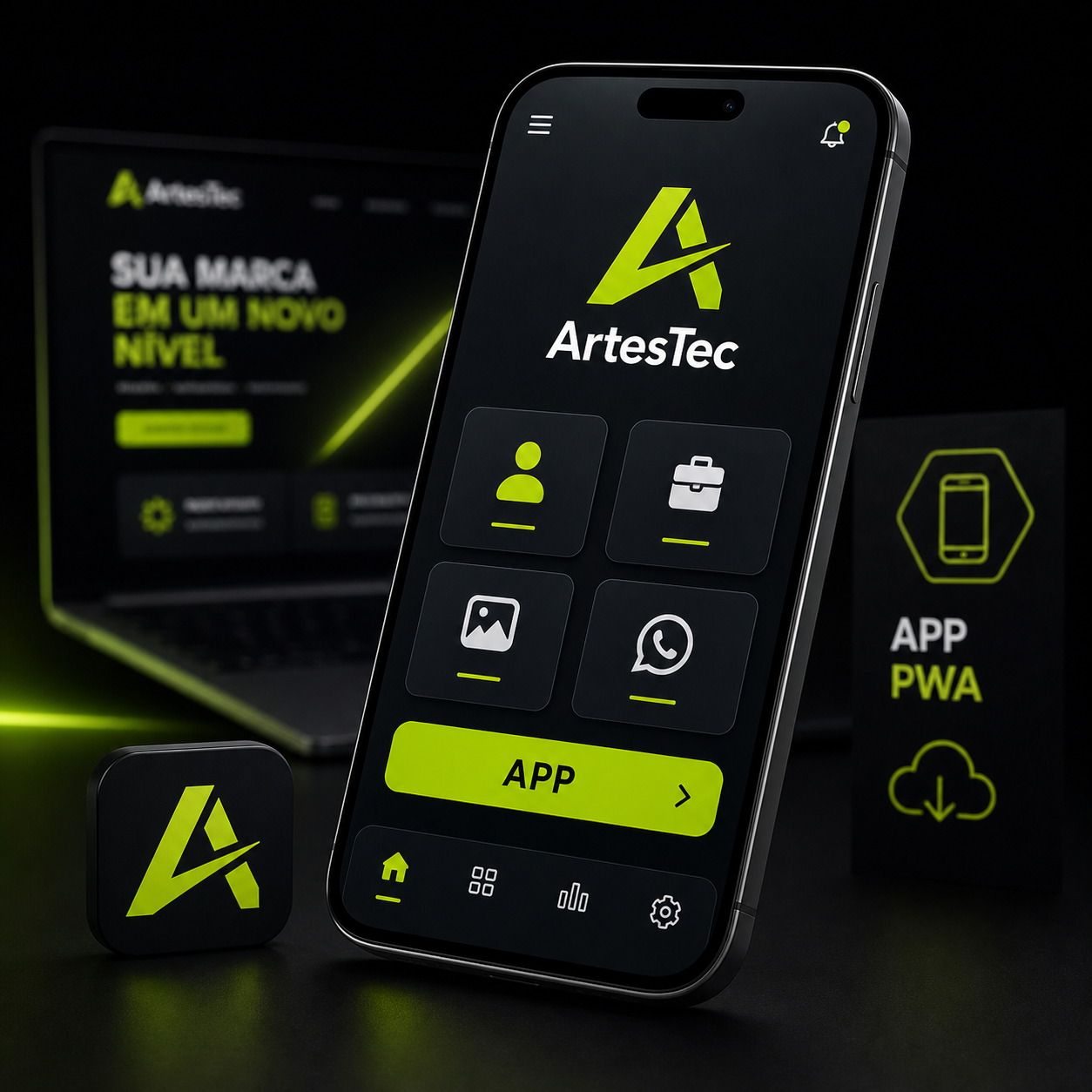 Mockup de app do site