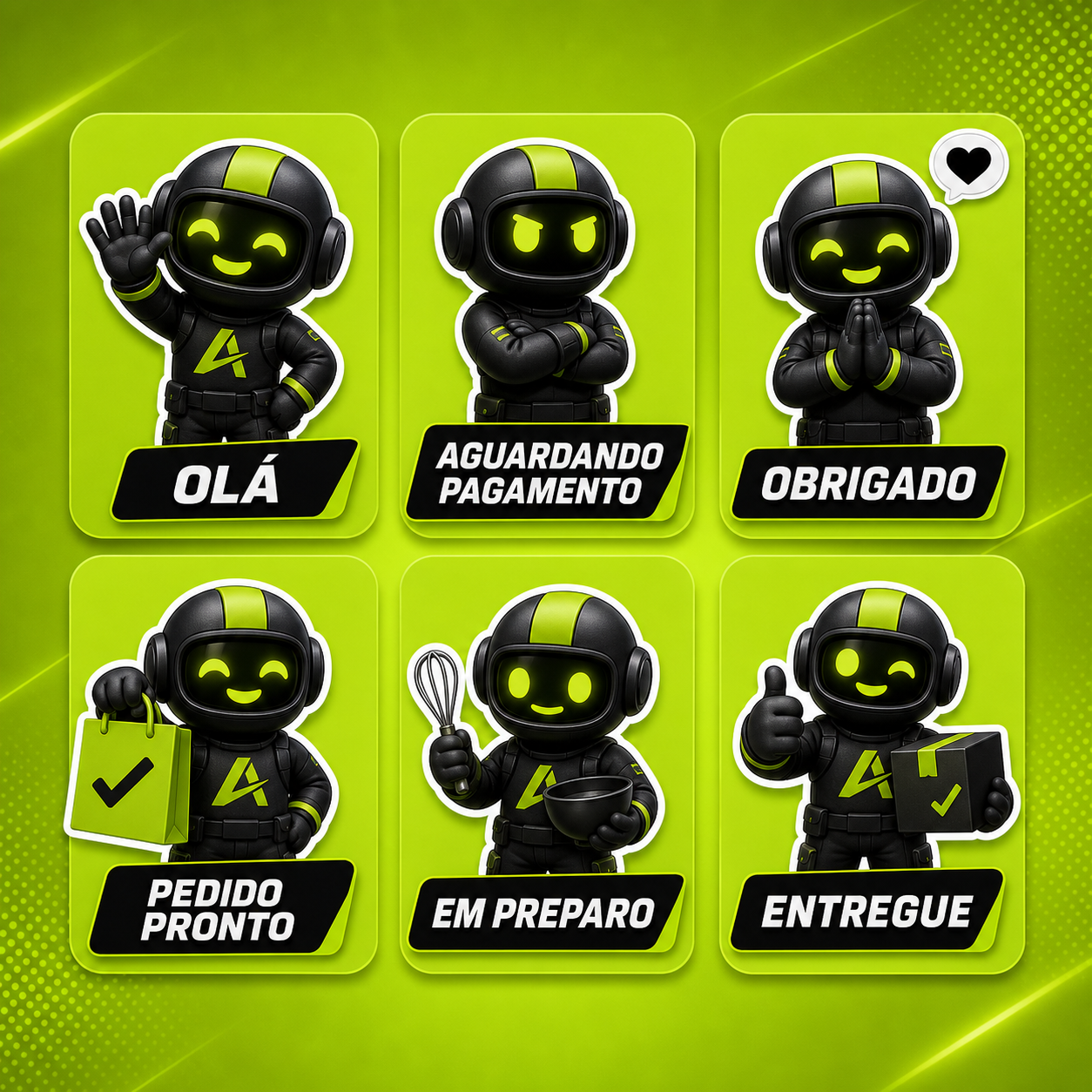 Mockup de figurinhas com reações